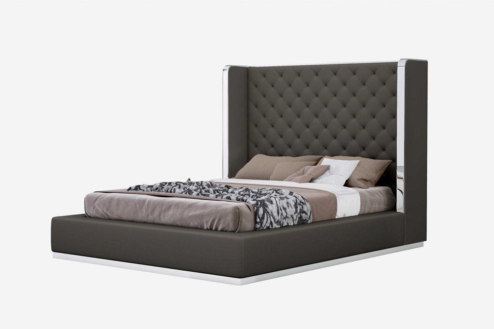75 X 91 X 60 Dark Grey Queen Bed HomeRoots