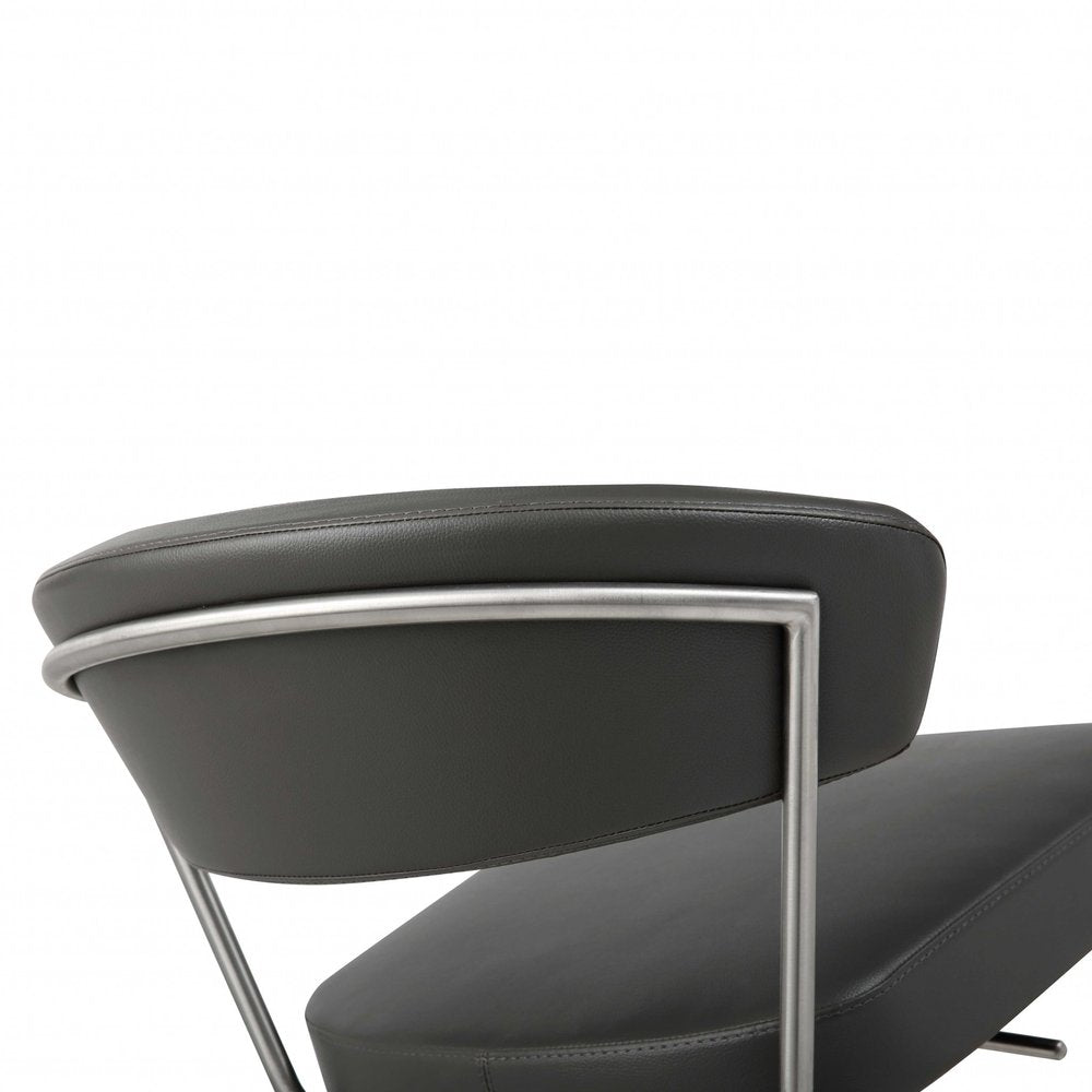 20 " Black And Silver Stainless Steel Bar Chair HomeRoots