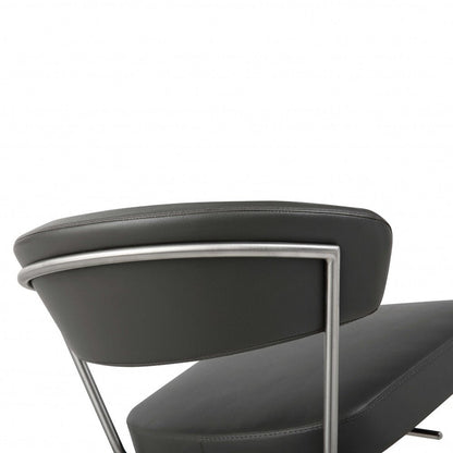 20 " Black And Silver Stainless Steel Bar Chair HomeRoots