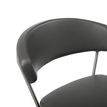20 " Black And Silver Stainless Steel Bar Chair HomeRoots