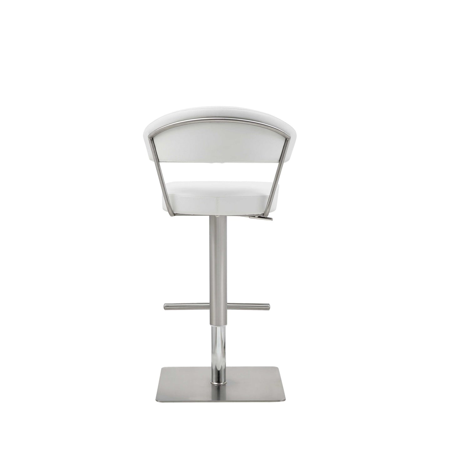 20 " White And Silver Stainless Steel Bar Chair