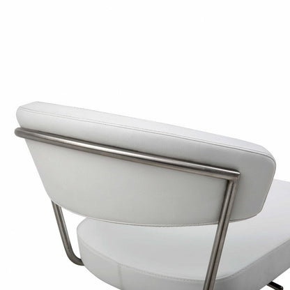 20 " White And Silver Stainless Steel Bar Chair HomeRoots