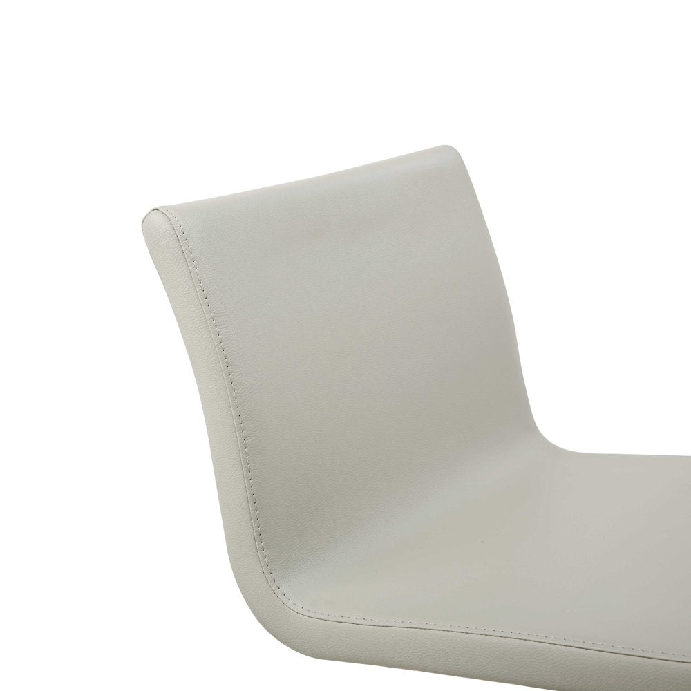 26 " Light Gray And Silver Stainless Steel Counter Height Bar Chair HomeRoots