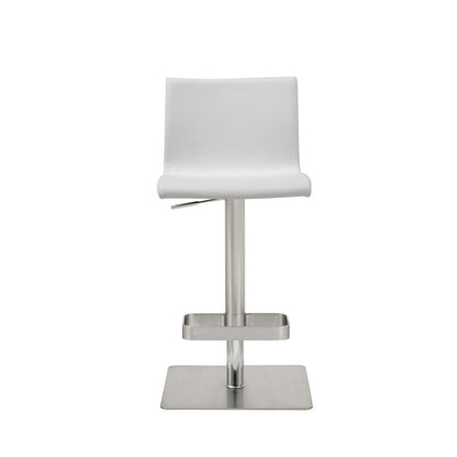 White And Silver Faux Leather And Steel Counter Height Bar Chair HomeRoots