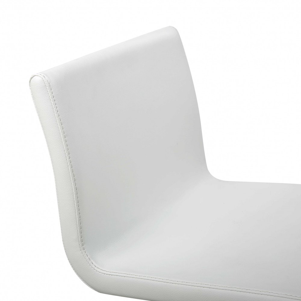 26 " White And Silver Stainless Steel Counter Height Bar Chair HomeRoots