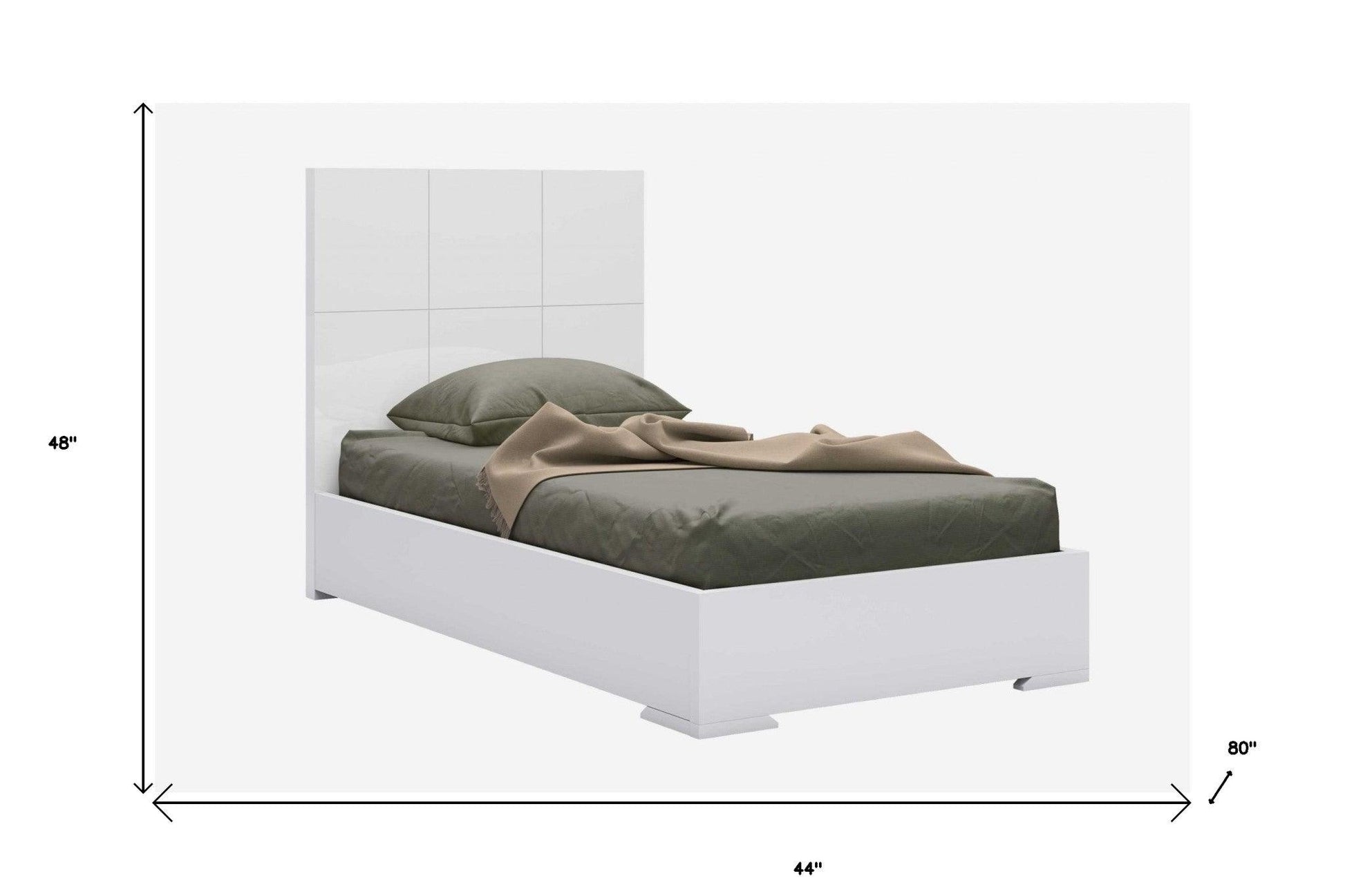 Twin White Bed - FurniFindUSA