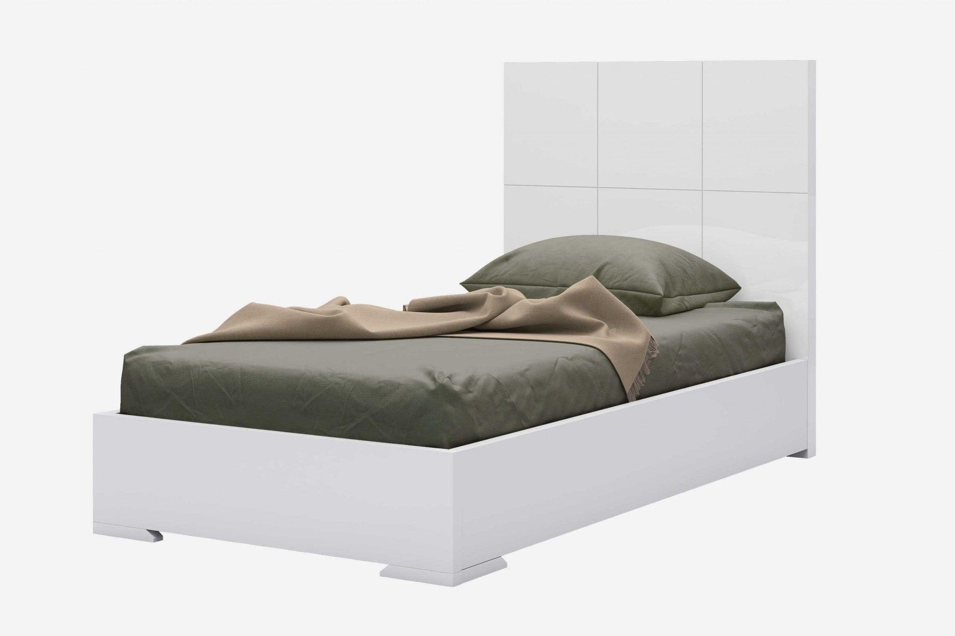 Twin White Bed - FurniFindUSA