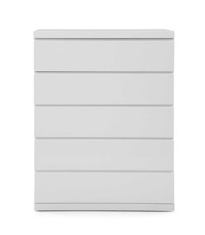 36" White Wood Five Drawer Dresser HomeRoots