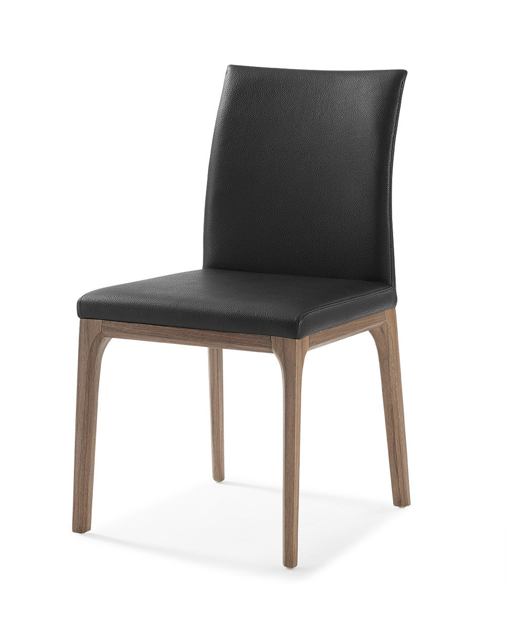 Set Of 2 Black Faux Leather Dining Chairs