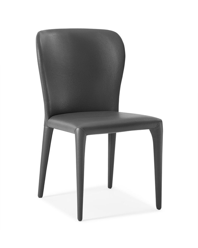Set of Two Gray Upholstered Faux Leather Dining Side Chairs HomeRoots