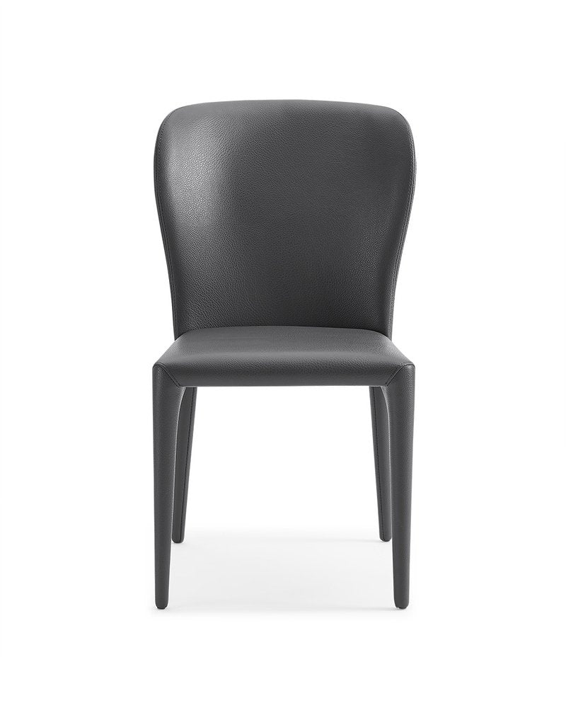Set of Two Gray Upholstered Faux Leather Dining Side Chairs HomeRoots