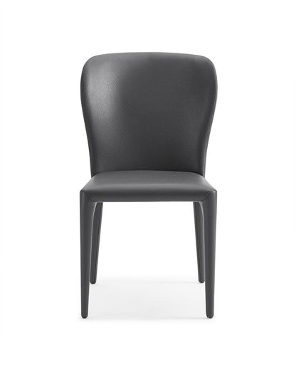 Set of Two Gray Upholstered Faux Leather Dining Side Chairs HomeRoots