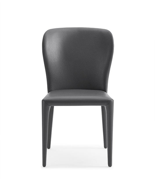 Set of Two Gray Upholstered Faux Leather Dining Side Chairs HomeRoots