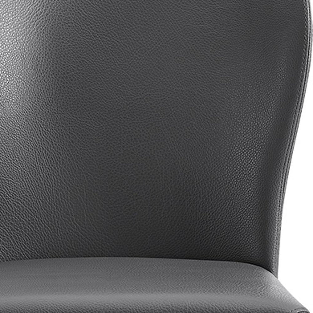 Set of Two Gray Upholstered Faux Leather Dining Side Chairs HomeRoots