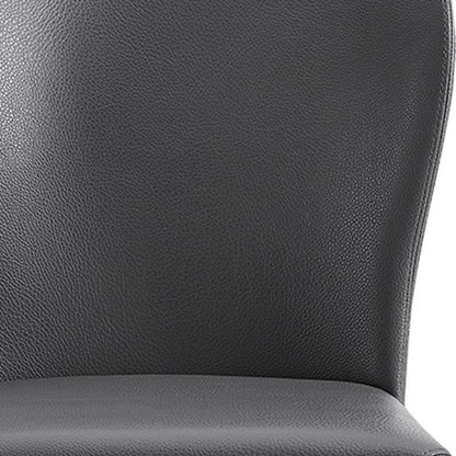 Set of Two Gray Upholstered Faux Leather Dining Side Chairs HomeRoots