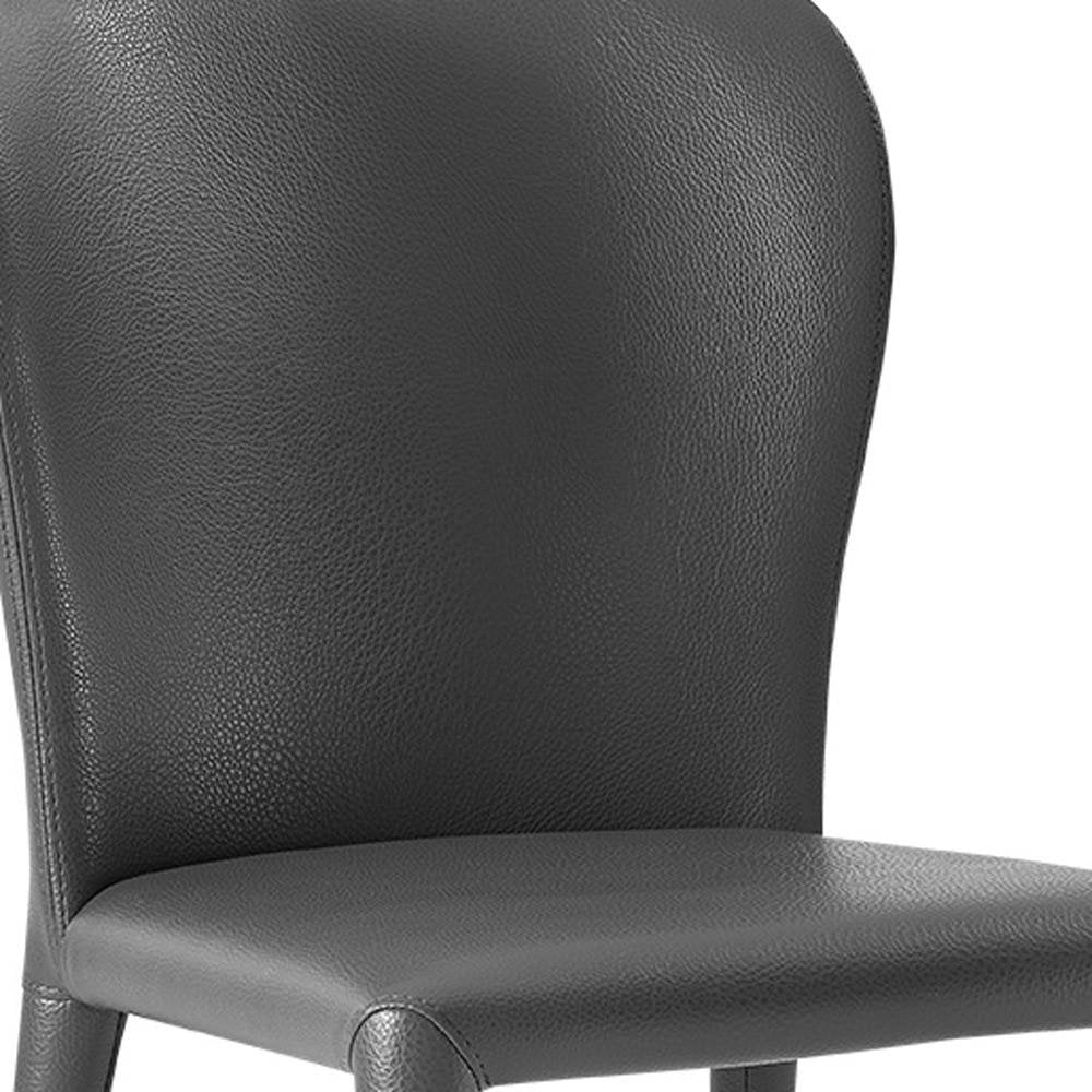 Set of Two Gray Upholstered Faux Leather Dining Side Chairs HomeRoots