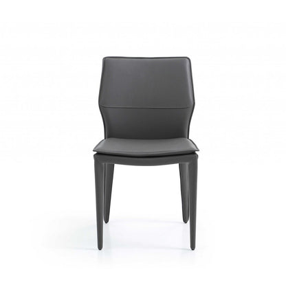 Set of Two Gray Slipcovered Upholstered Faux Leather Dining Side Chairs HomeRoots