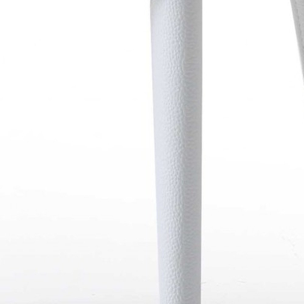 Set of Two White Slipcovered Upholstered Faux Leather Dining Side Chairs HomeRoots
