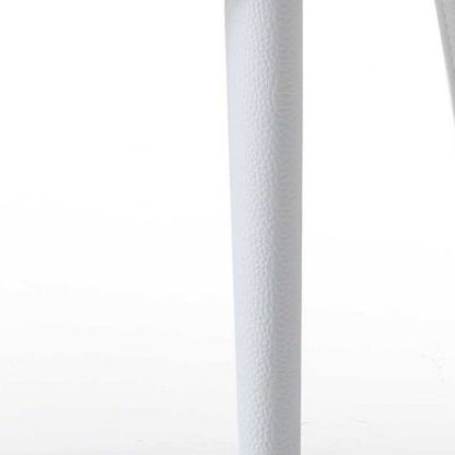 Set of Two White Slipcovered Upholstered Faux Leather Dining Side Chairs HomeRoots