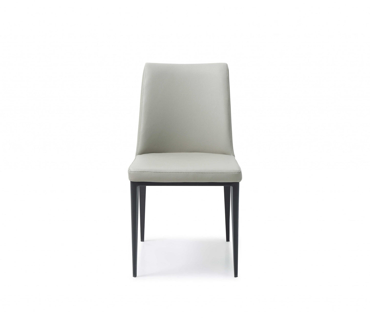 Set of Two Gray and Black Upholstered Faux Leather Dining Side Chairs HomeRoots