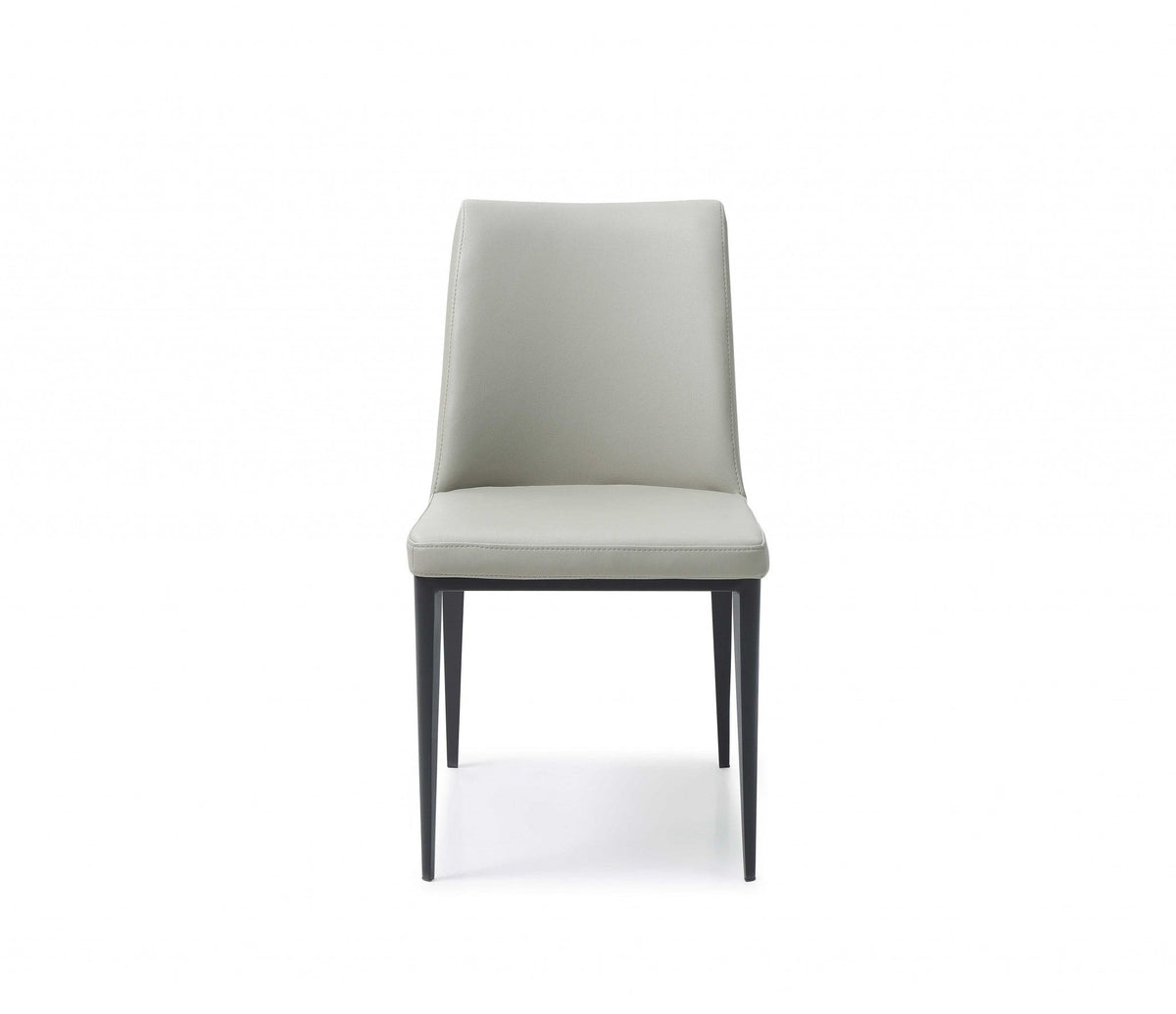 Set of Two Gray and Black Upholstered Faux Leather Dining Side Chairs HomeRoots