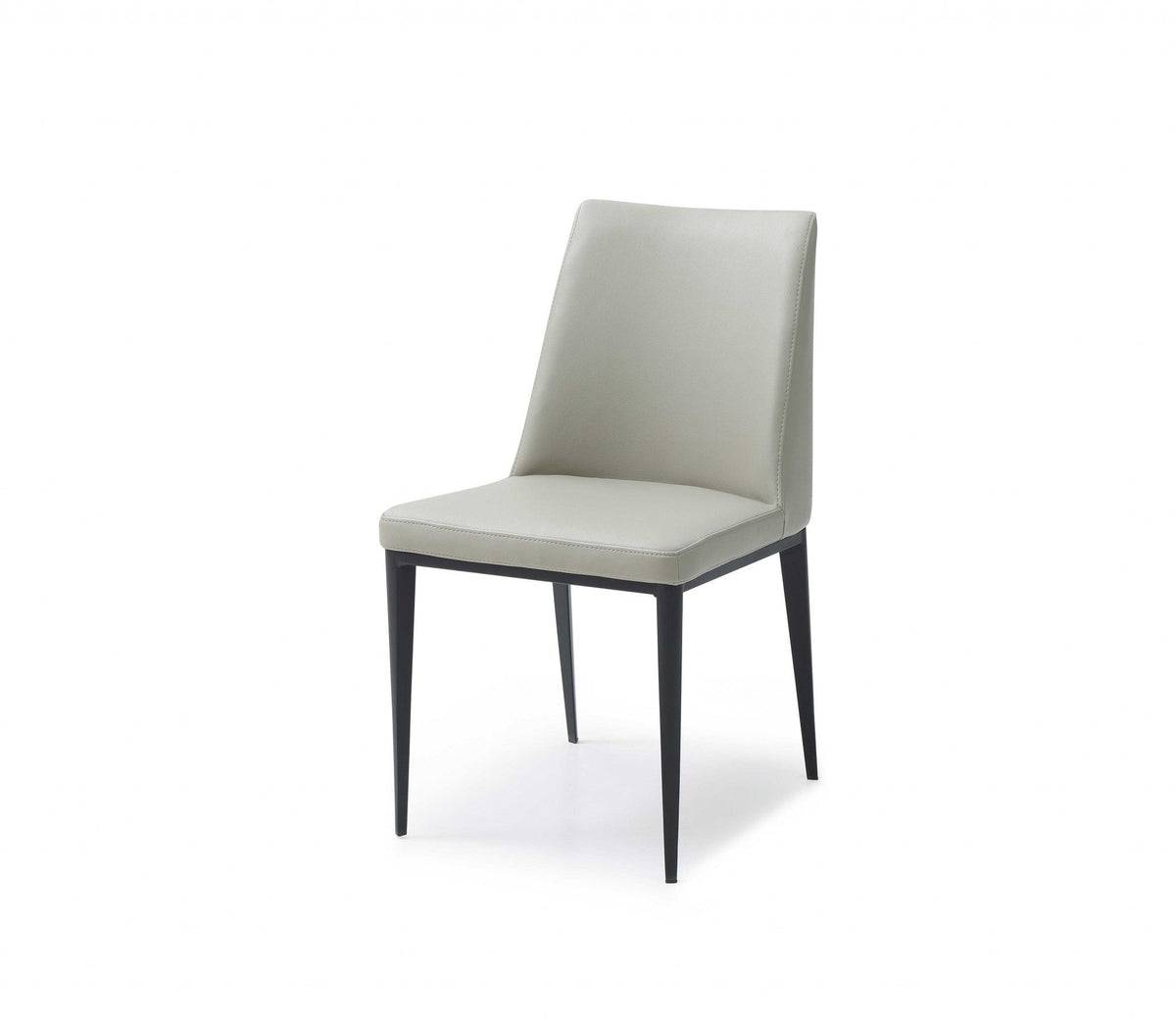Set of Two Gray and Black Upholstered Faux Leather Dining Side Chairs HomeRoots
