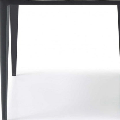Set of Two Gray and Black Upholstered Faux Leather Dining Side Chairs HomeRoots