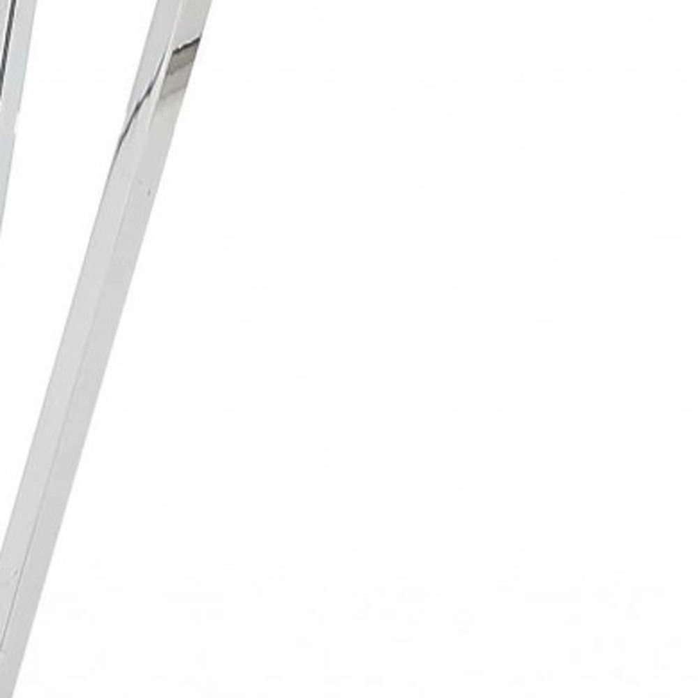 Set of Two Orange and Silver Upholstered Dining Side Chairs HomeRoots