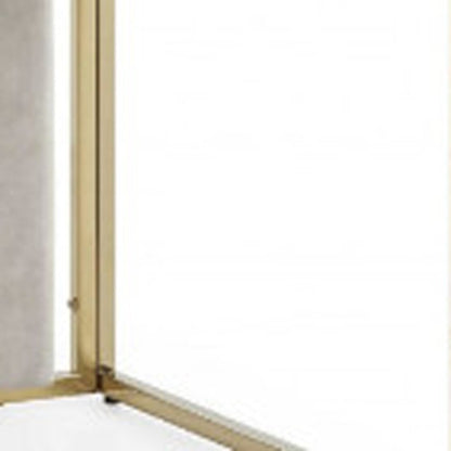 Set of Two Beige and Gold Upholstered Dining Side Chairs HomeRoots