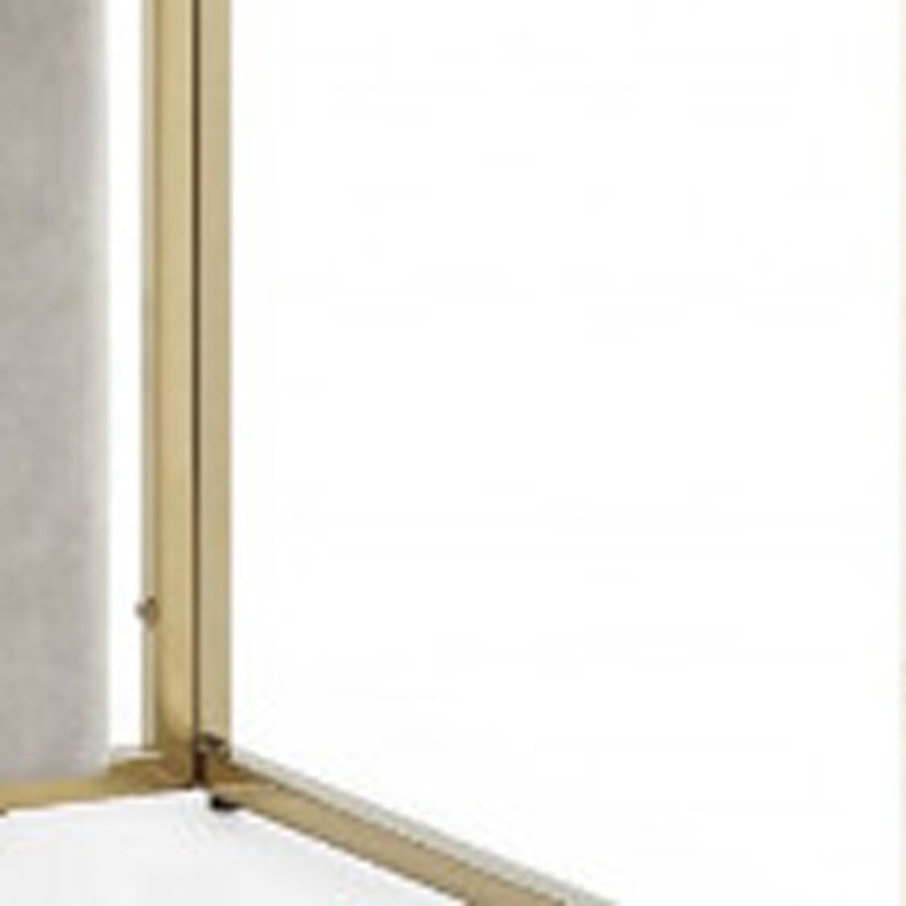 Set of Two Beige and Gold Upholstered Dining Side Chairs HomeRoots