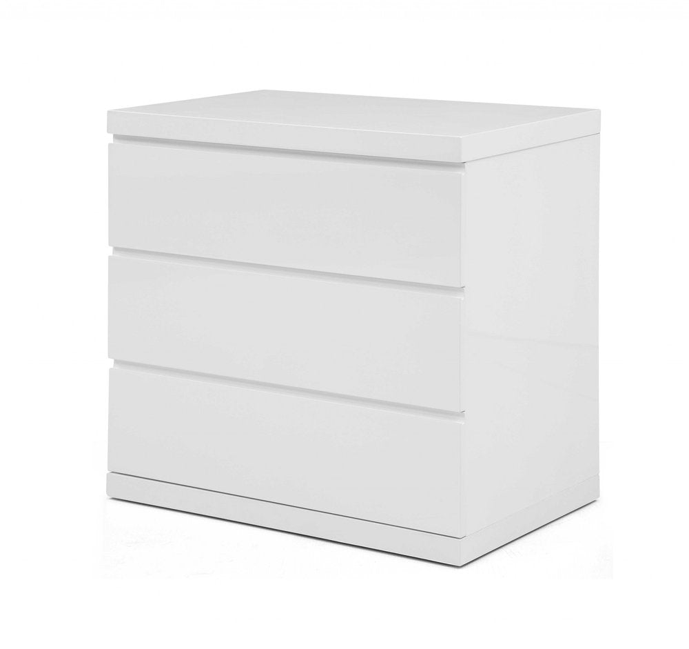 31" White Wood Three Drawer Dresser