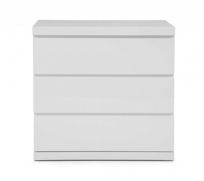 31" White Wood Three Drawer Dresser