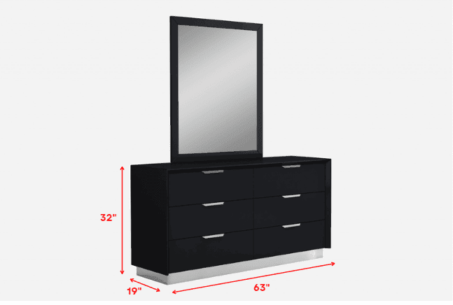 63 X 19 X 32 Gray Double Dresser - FurniFindUSA