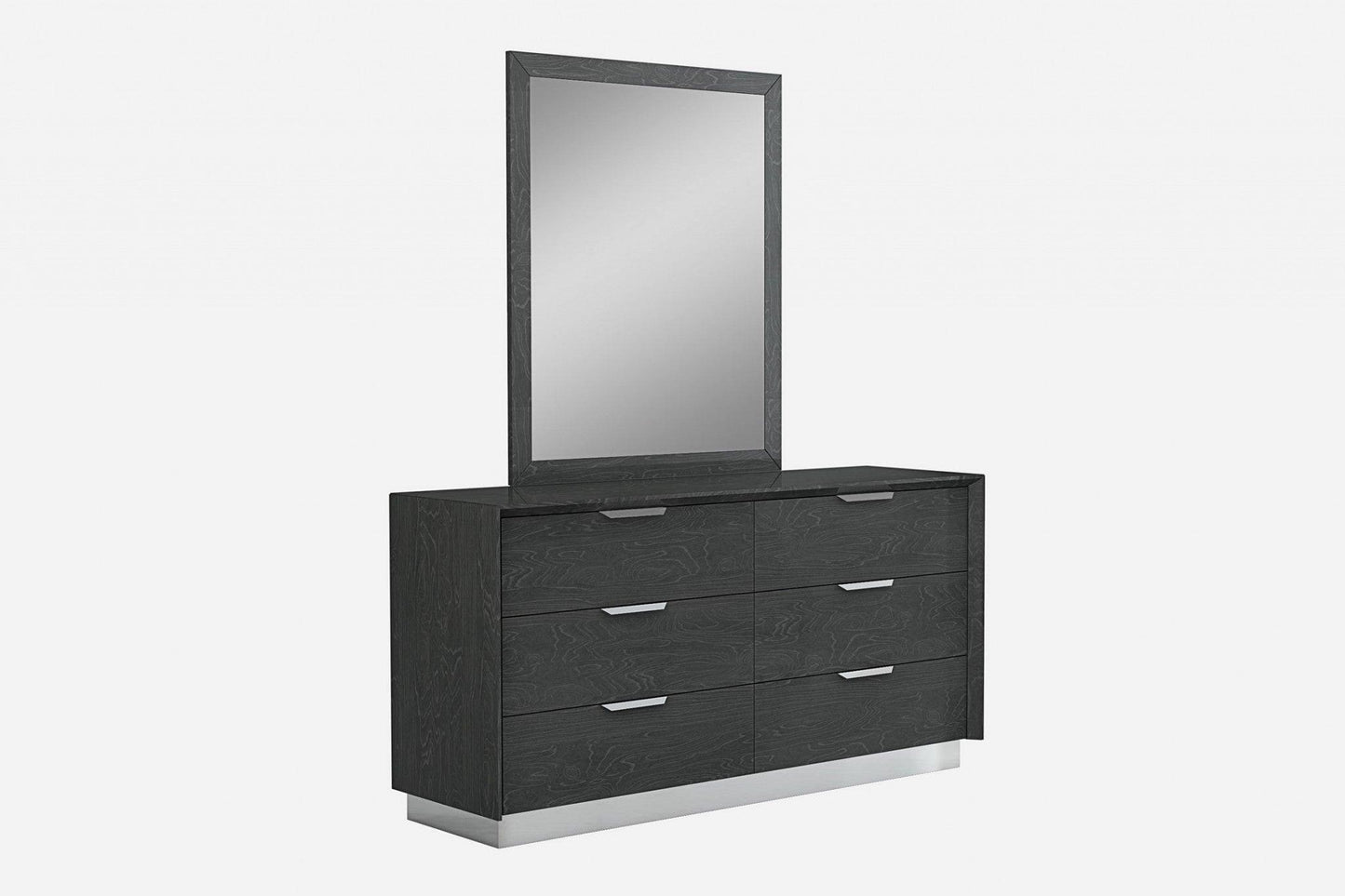 63" Grey Solid Wood Six Drawer Double Dresser - FurniFindUSA