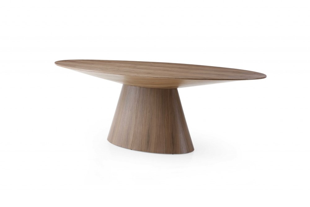 95" Brown Oval Solid Wood Pedestal Base Dining Table HomeRoots