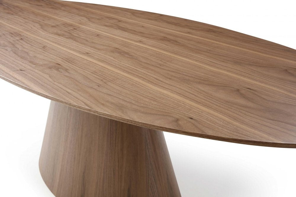 95" Brown Oval Solid Wood Pedestal Base Dining Table HomeRoots