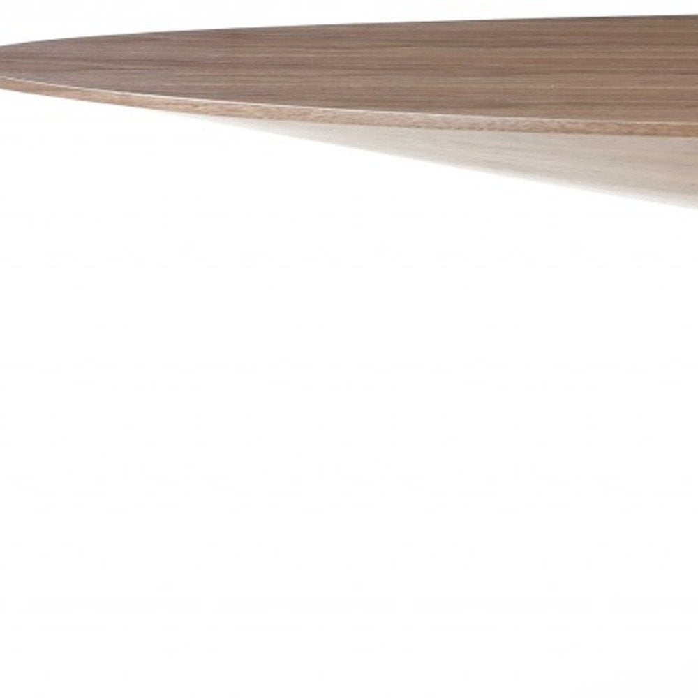 95" Brown Oval Solid Wood Pedestal Base Dining Table HomeRoots