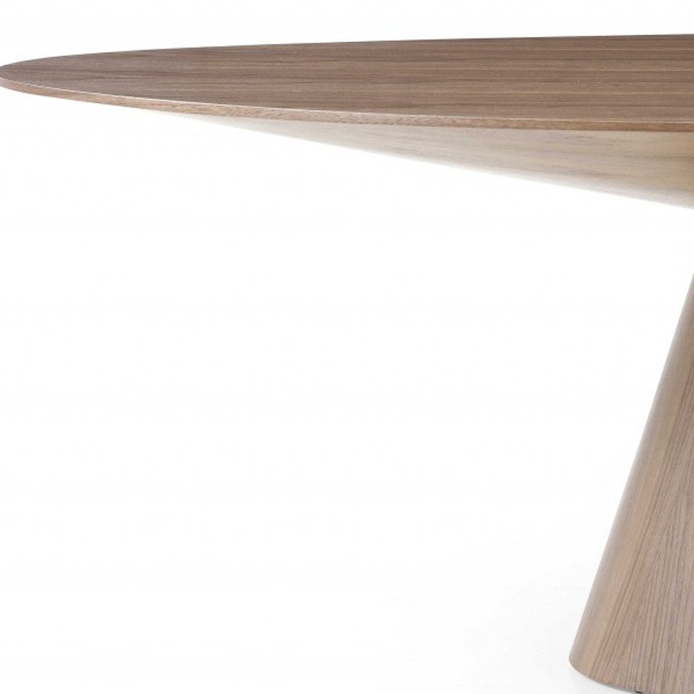 95" Brown Oval Solid Wood Pedestal Base Dining Table HomeRoots