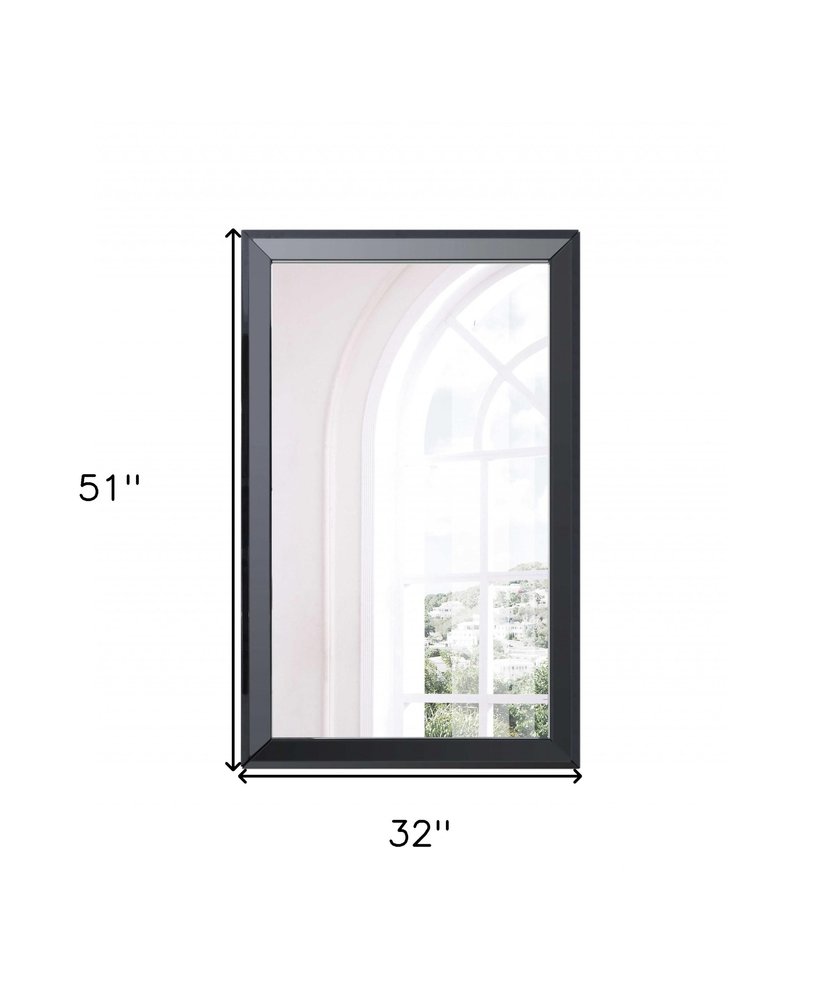 51" Black Wood Framed Accent Mirror HomeRoots