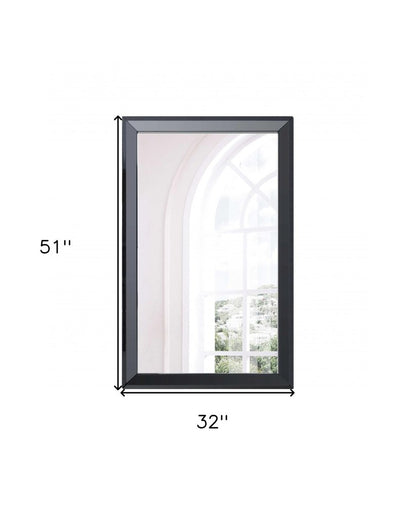 51" Black Wood Framed Accent Mirror HomeRoots
