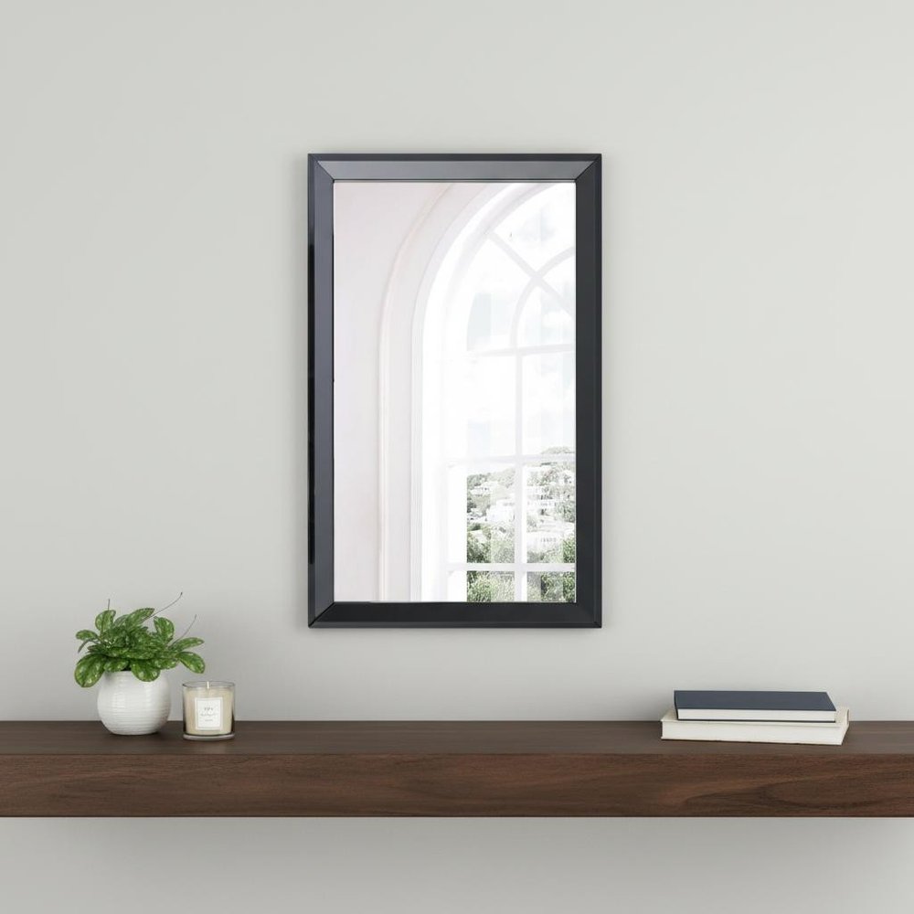 51" Black Wood Framed Accent Mirror HomeRoots