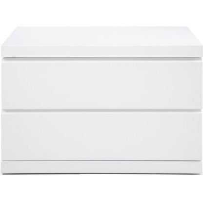 20" White Two Drawers Nightstand - FurniFindUSA