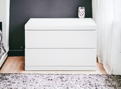 20" White Two Drawers Nightstand - FurniFindUSA