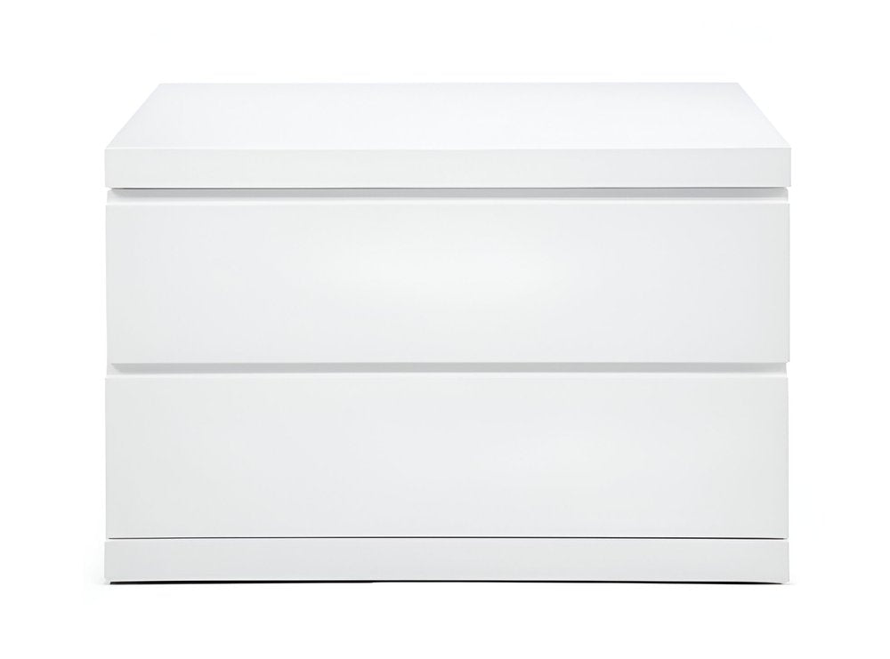 20" White Wood Two Drawer Nightstand HomeRoots