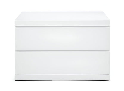 20" White Wood Two Drawer Nightstand HomeRoots