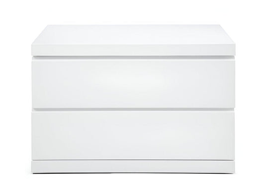 20" White Wood Two Drawer Nightstand HomeRoots