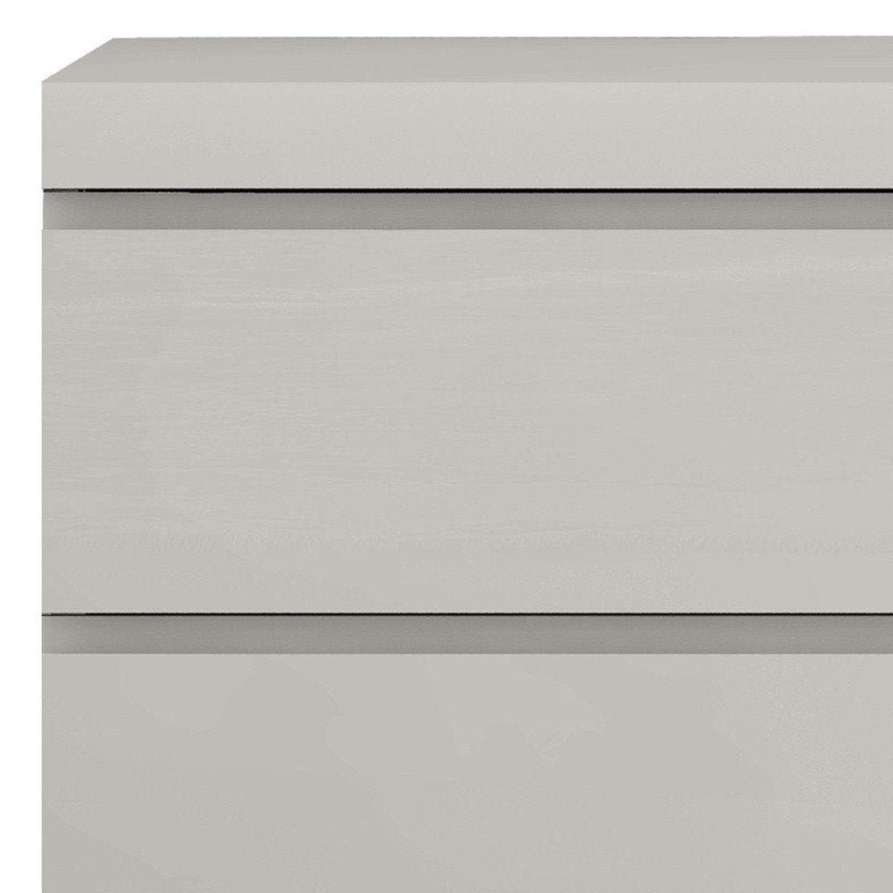 Modern Gray Woodgrain Finish 2 Drawer Nightstand — view 4