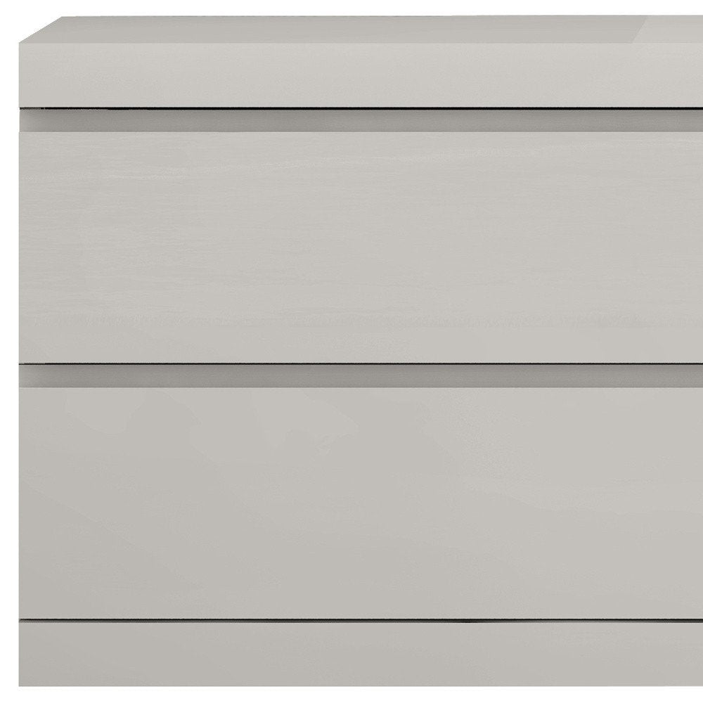 Modern Gray Woodgrain Finish 2 Drawer Nightstand HomeRoots