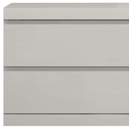 Modern Gray Woodgrain Finish 2 Drawer Nightstand HomeRoots