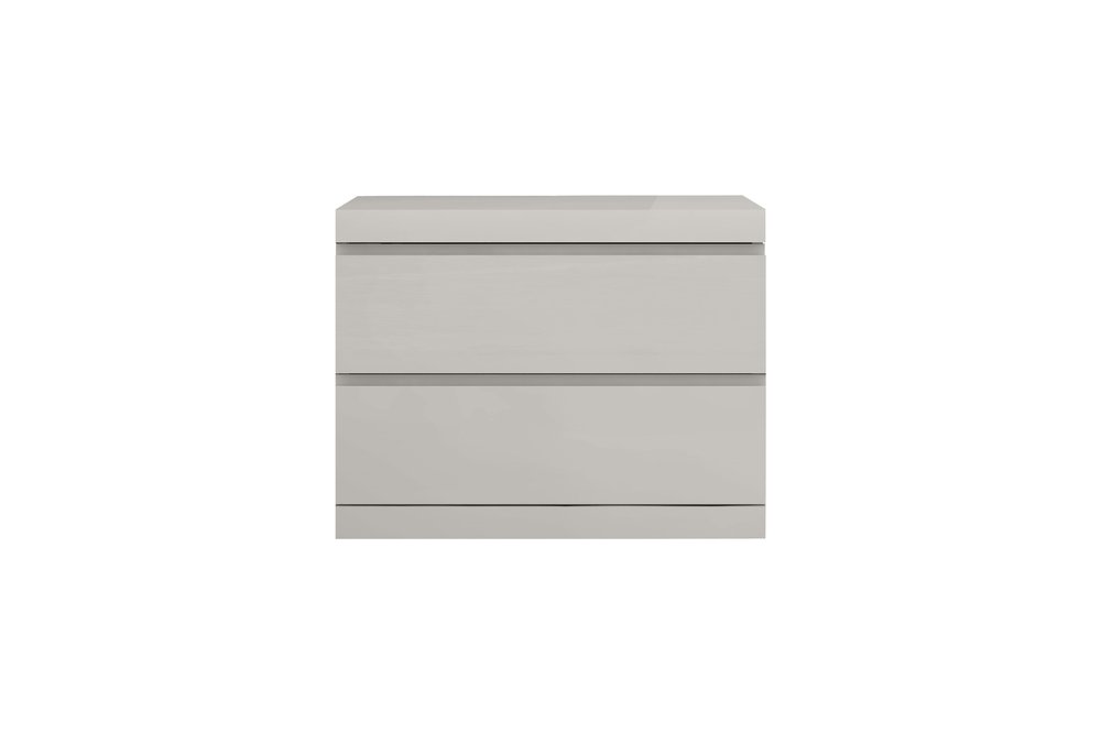 Modern Gray Woodgrain Finish 2 Drawer Nightstand — view 3
